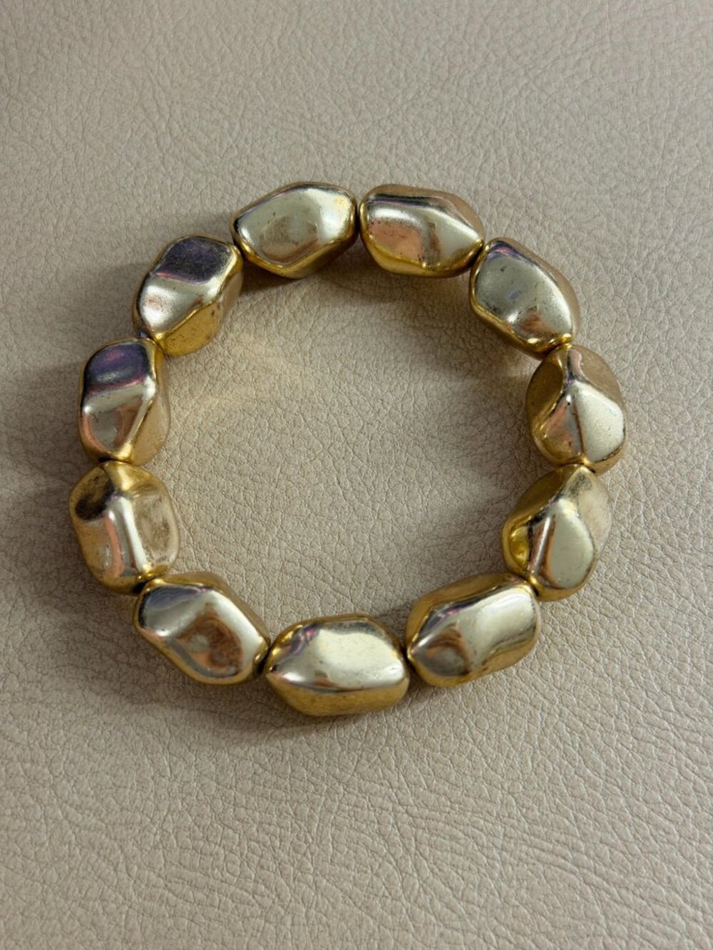 Gold Beaded Stretch Bracelets Statement Jewelry